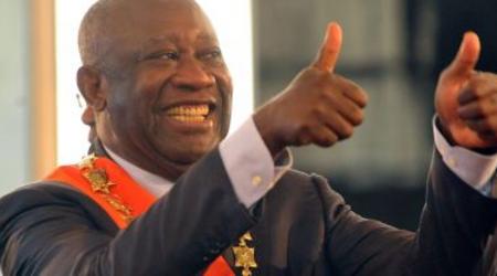 Le Président Laurent Gbagbo lors de son investiture début décembre au Palais présidentiel du Plateau. Où se trouve-t-il aujourd