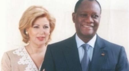 Alassane Ouattara et son épouse Dominique.