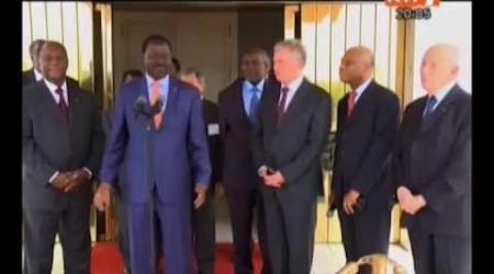 Le President de la république reçoit Michel Candessus, Horst Koehler et Raila Odinga